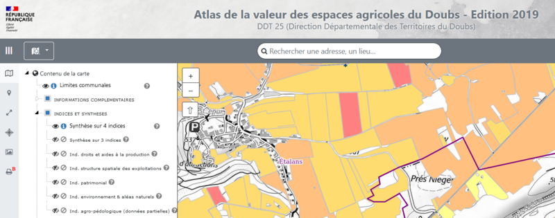 Atlas départemental de la valeur des terres agricoles