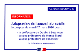 Covid-19 : La Préfecture du Doubs adapte ses modalités d'accueil du public